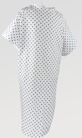 Standard Textile - Patient Exam Gown Large Blue Print Reusable - 76404430