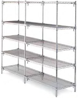 Intermetro Industries - Wire Shelving Add On Unit 5 Shelves 24 X 72 Inch - 5AA577C
