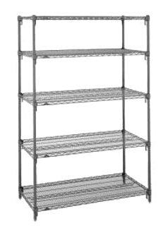 Intermetro Industries Wire Shelving Add On Unit 5 Shelves - 5AA577C