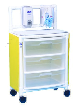 IPU Isolation Cart 26 X 45 X 15 Inch 3 Drawers Yellow - ISO ST33