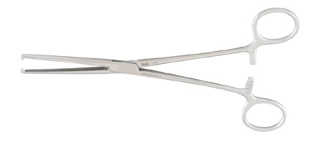 Miltex - Hemostatic Forceps Rochester-Ochsner 9 Inch Length OR Grade German Stainless Steel NonSterile Ratchet Lock Finger Ring Handle Straight Serrated Tips with 1 X 2 Teeth - 7-156