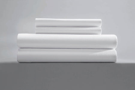 Standard Textile Bed Sheet Draw 54 X 72 Inch White Cotton 55% / Polyester 45% Reusable - 3941401
