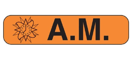 Health Care Logistics Barkley Pre-Printed Label Auxiliary Label A.M Orange 3/8 X 1-5/8 Inch - 2122