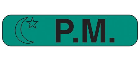 Barkley - Pre-Printed Label Auxiliary Label Green Paper P.M Black Safety and Instructional 3/8 X 1-5/8 Inch - 2123