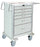 Waterloo Industries - Treatment Cart Aluminum 24.25 X 31.5 X 41.75 Inch Light Gray / Red 22.25 X 16.75 Inch Drawer, Four 3 Inch, One 6 Inch, One 9 Inch - UTGLA-333369-RED