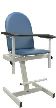 Winco 578 Series Blood Drawing Chair 1 Adjustable Pivot Armrest Royal Blue - 2578-02