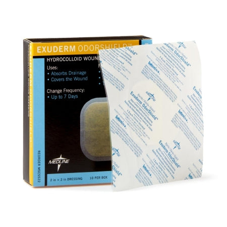 Exuderm OdorShield - Hydrocolloid Dressing 2 X 2 Inch Square Sterile - Medline - MSC5522