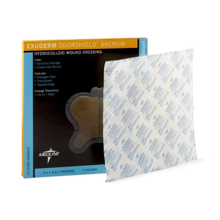 Exuderm OdorShield - Hydrocolloid Dressing 6-2/5 X 6-1/2 Inch Sacral Sterile - Medline - MSC5575