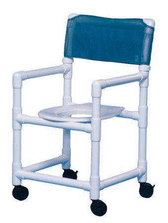 IPU Standard Commode / Shower Chair Fixed Arm PVC Frame Mesh Back - VL SC17 WINEBERRY