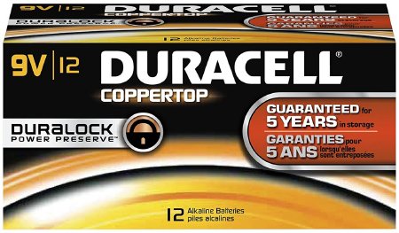Duracell Duracell Coppertop Alkaline Battery 9V Cell 9V Disposable 12 Pack - N1604BKD