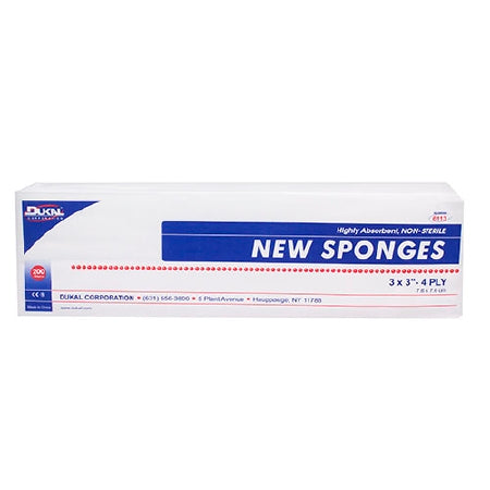 Dukal Dukal NonWoven Sponge Polyester / Rayon 4-Ply 3 X 3 Inch Square NonSterile - 6113