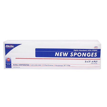 Dukal - Nonwoven Sponge Polyester / Rayon 4-Ply 3 X 3 Inch Square NonSterile - 6113
