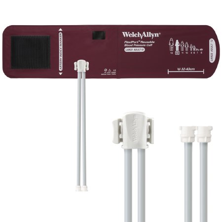 Welch Allyn FLEXIPORT Blood Pressure Cuff, 2 Tube Bladder FlexiPort Large Adult Arm Size 12 32 - 43 cm Nylon - REUSE-12-2TP