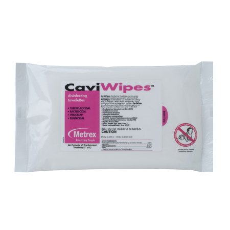 CaviWipes - Surface Disinfectant Premoistened Alcohol Based Manual Pull Wipe 45 Count Soft Pack Alcohol Scent NonSterile - 13-1224
