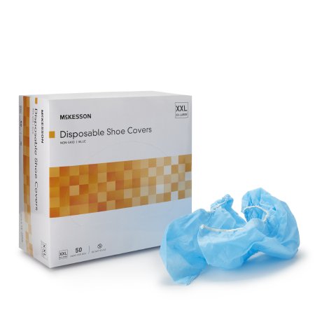 McKesson - Shoe Cover 2X-Large Shoe High Nonskid Sole Blue NonSterile - 16-3558