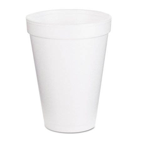 Dart - Drinking Cup 12 oz. White Styrofoam Disposable - 12J12