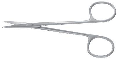 Padgett - Operating Scissors 4-1/2 Inch Length Surgical Grade Stainless Steel NonSterile Finger Ring Handle Curved Blade Sharp Tip / Sharp Tip - PM-0406