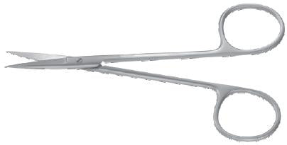 Miltex Padgett Operating Scissors 4-1/2 Inch Length Surgical Grade Stainless Steel NonSterile Finger Ring Handle Curved Blade Sharp/Sharp - PM-0406
