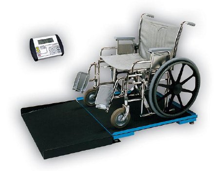 Detecto Scale Detecto Wheelchair Ramp Scale Digital LCD Display 1000 lbs. / 474 kg Black / Blue Battery Operated - FHD-144-II