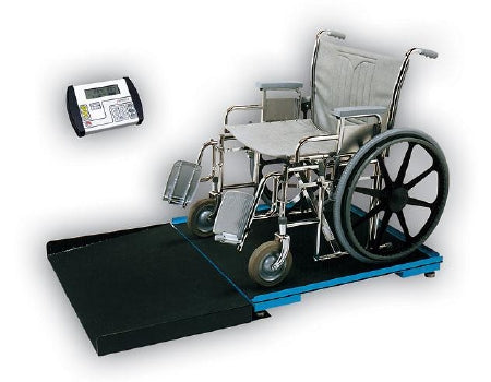 Detecto - Bariatric Floor Scale Digital LCD Display 1000 lbs. / 474 kg Capacity Black / Blue Battery Operated - FHD-144-II