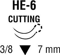 Sofsilk - Suture with Needle Nonabsorbable Coated Black Suture Braided Silk Size 7 - 0 18 Inch Suture Double-Armed 7 mm Length 3/8 Circle Reverse Cutting Needle - S-1768K