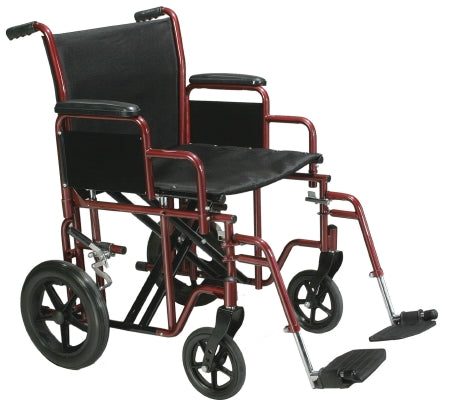 Drive Medical Bariatric Transport Chair Steel Frame with Blue Finish 420 lbs. Weight Capacity Desk Length / Removable / Reversible Arm Black - BTR20-B