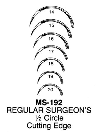 Integra Miltex - Suture Needle 1/2 Circle Cutting Edge Needle Cutting Edge Type Size 14 Needle - MS192-14