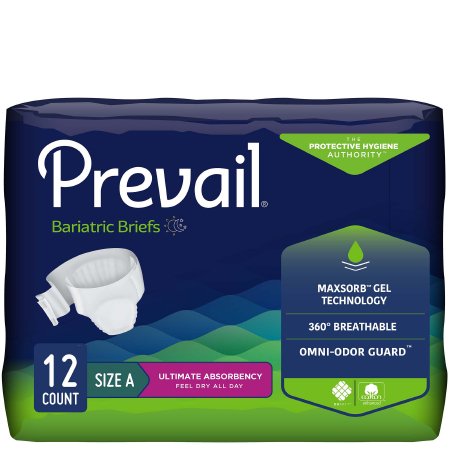 Prevail Bariatric A - Unisex Adult Incontinence Brief 2X-Large Disposable Heavy Absorbency - PV-017