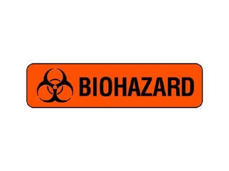 Shamrock Scientific Pre-Printed Label Warning Label BIOHAZARD Fluorescent Red 5/16 X 1-1/4 Inch - SBH-8-L