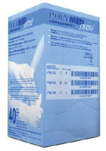 Polymed - Exam Glove Large Sterile Pair Latex Standard Cuff Length Micro-Textured Ivory - PSE104