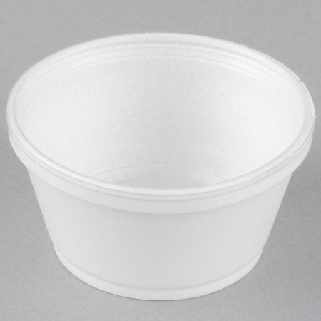 RJ Schinner Co - Food Container 3.0 X 4.2 Inch Diameter, 2.1 Inch Height Squat Foam White 8 oz - 8SJ20