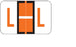 Wilmer Barkley Pre-Printed Label Chart Tab L | L Black / Orange / White 15/16 X 1-5/8 Inch - W-5122-L