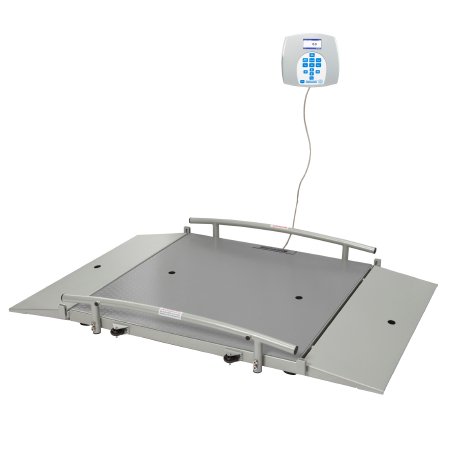 Health O Meter - Wheelchair Scale Digital LCD Display 1000 lbs. / 454 kg Capacity Gray AC Adapter / Battery Operated - 2650KL