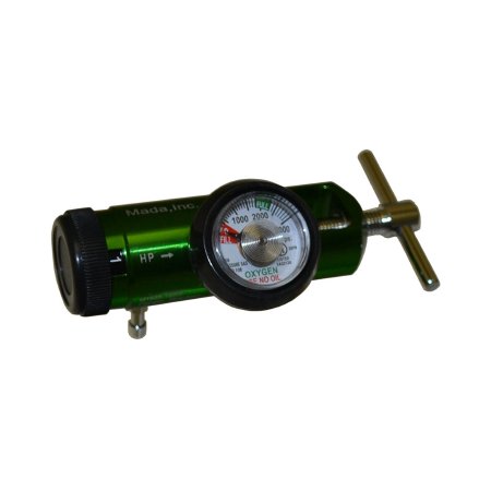 Mada Medical Products - Mini Oxygen Regulator Click Style 0 - 15 LPM Barb Outlet CGA-870 - M1935-15GB