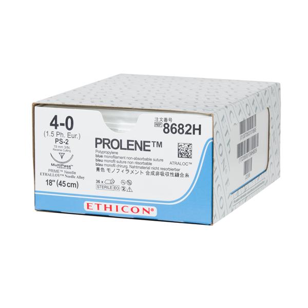 Ethicon Inc,a J & J Company Suture 4-0 Polypropylene Ps-2 Prolene Blue 18" Monofilament 36/Bx - 8682H