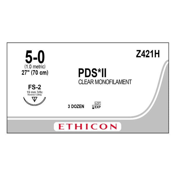 Ethicon Inc,a J & J Company Suture 5-0 Polydioxanone Fs-2 Pds Ii Clear 27" Monofilament 36/Bx - Z421H