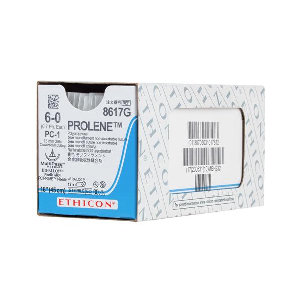 Ethicon Inc,a J & J Company Suture 6-0 Polypropylene Pc-1 Prolene Blue 18" Monofilament 12/Bx - 8617G