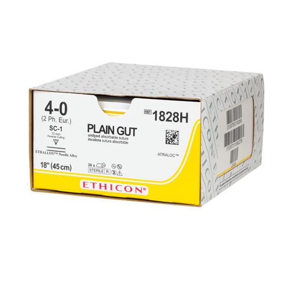 Ethicon Inc,a J & J Company Suture 40 Plain Gut Sc1 Yellowish Tan 18