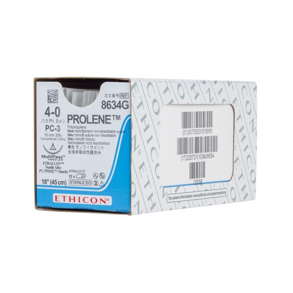 Ethicon Inc,a J & J Company Suture 4-0 Polypropylene Pc-3 Prolene Blue 18" Monofilament 12/Bx - 8634G