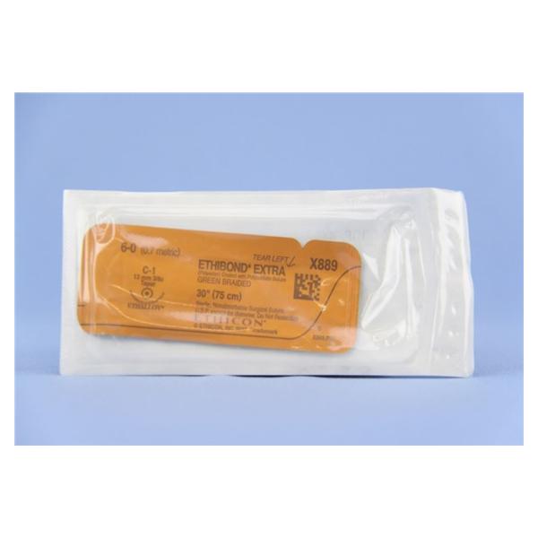 Ethicon Inc,a J & J Company Suture 6-0 Polyester C-1 Ethibond Excel Green 30" Braid 36/Bx - X889H