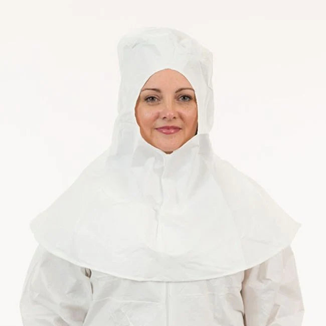 GammaGuard CE - Protective Hood One Size Fits Most White Elastic / Tie Closure - CE11063CIS