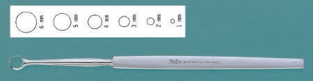 Miltex - Dermal Curette Fox 5-1/2 Inch Length Flat Handle 6 mm Tip Straight Fenestrated Round Tip - 33-2
