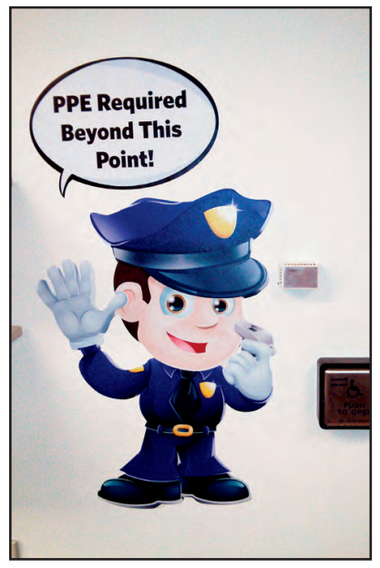 Healthamark Safe-T-Cals "PPE Security Sign" - 24" x 36' in - HMK-WG-PPESEC
