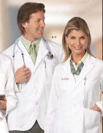 Fashion Seal Uniforms Lab Jacket White Small Long Sleeves Hip Length - 125 S