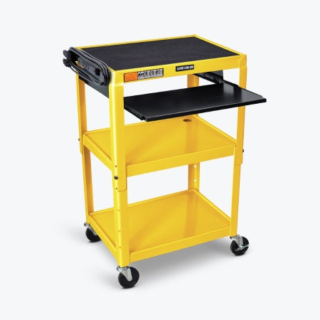 Luxor AVJ42 Series Multimedia Cart 24 W X 18 D X 24 to 42 H Inch Yellow - AVJ42-YW