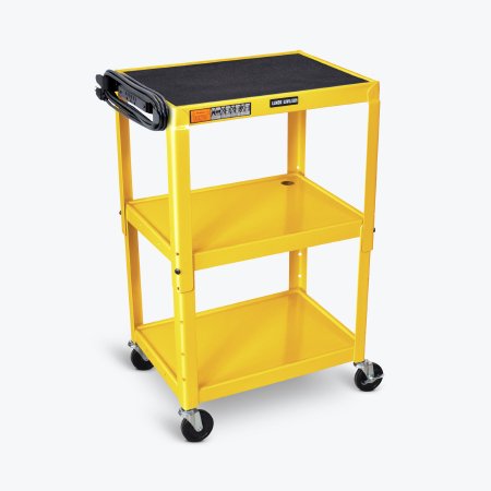 AVJ42 Series - Multimedia Cart 24 W X 18 D X 24 to 42 H Inch Yellow 24 X 18 Inch Shelf - AVJ42-YW
