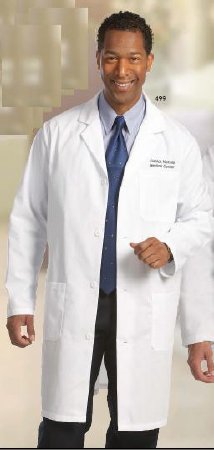 Fashion Seal Uniforms Lab Coat White Size 46 Long Sleeves Knee Length - 420-SZ46