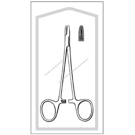 Sklar Econo Needle Holder 4-3/4 Inch Serrated Jaw Finger Ring Handle - 96-2582