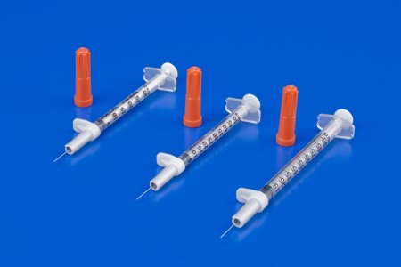 Cardinal Magellan Insulin Syringe with Needle 5 mL 30 Gauge 5/16 Inch Attached Needle Safety Slide Needle - 8881893050