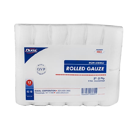 Dukal Dukal Conforming Bandage Cotton 2-Ply 3 Inch X 5 Yard Roll Shape NonSterile - 403